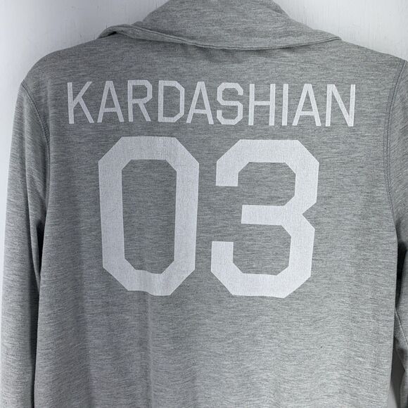Kardashian Kollection Large Track Jacket Full Zip Minimal Stretch Warm Gray - Picture 8 of 11